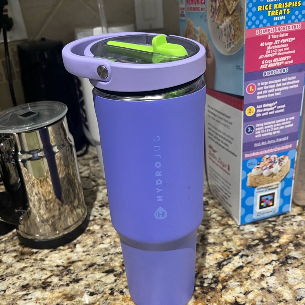 HydroJug Lavender Tumbler with Green Lid